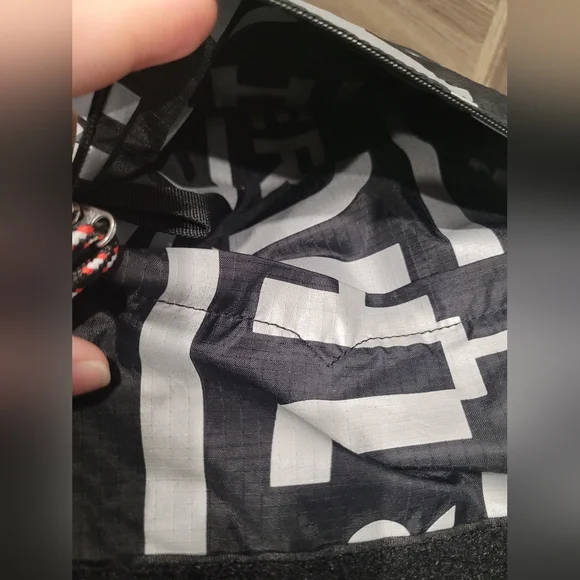 Hunter Nylon Silver And Black Packable Small Backpack - Picture 10 of 12